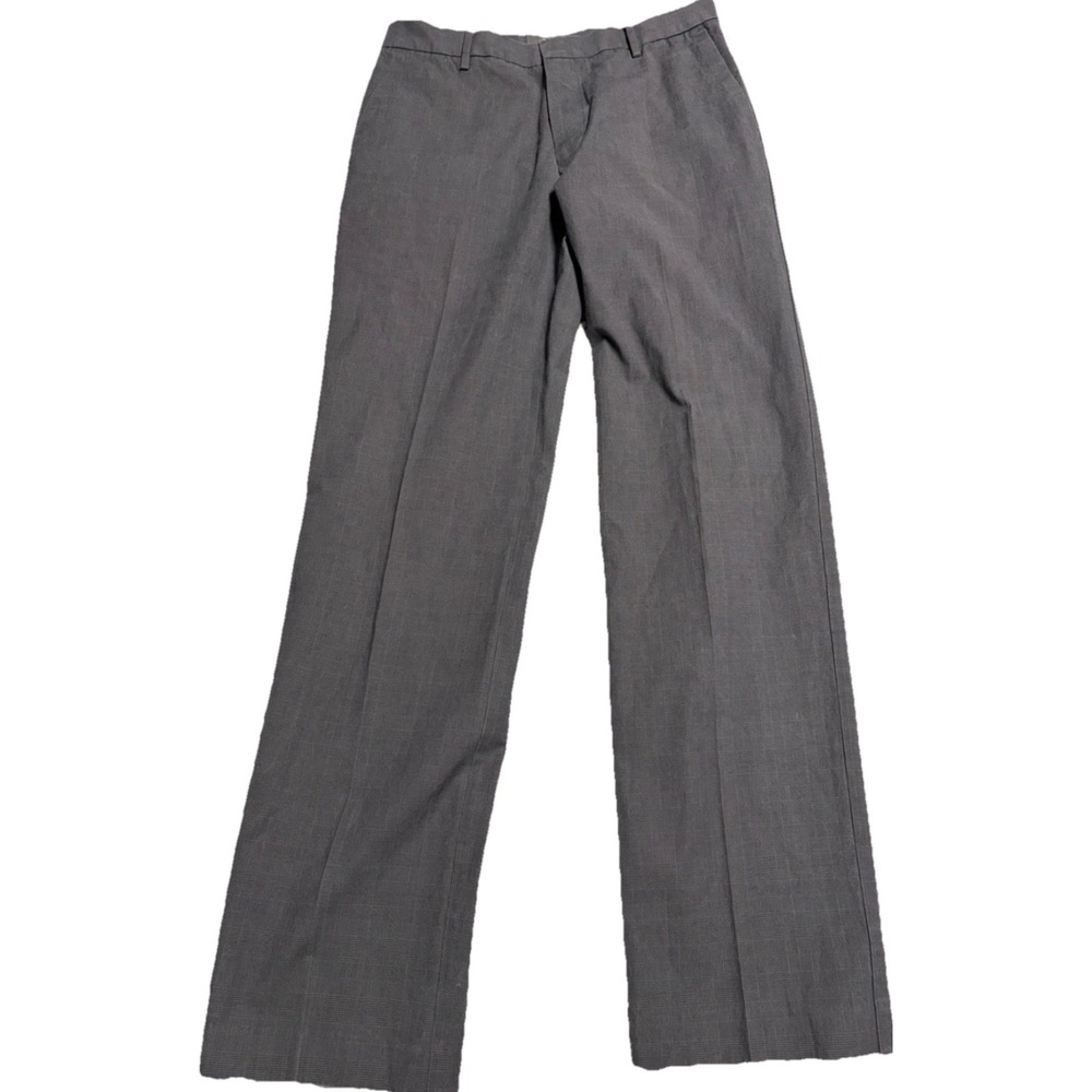Dockers Mens Iron Free Khaki Straight Fit Grey Glen Plaid Pants‎ 32x34